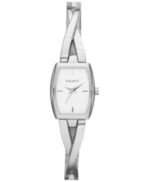 Dkny Women's Crosswalk Stainless Steel Half-bangle Bracelet Watch 28x17mm Ny2234