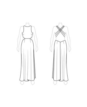 Fame And Partners Round-neck Georgette Maxi Dress