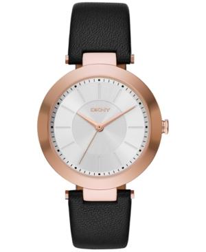Dkny Women's Stanhope Black Leather Strap Watch 36mm Ny246