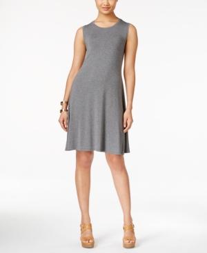 Style & Co. Petite Heathered Sleeveless Swing Dress, Only At Macy
