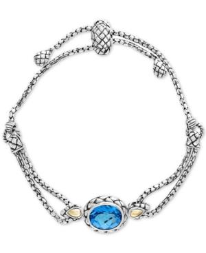 Balissima By Effy Blue Topaz Slider Bracelet (5-3/4 Ct. T.w.) In Sterling Silver & 18k Gold