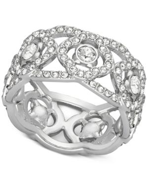 Swarovski Silver-tone Crystal Open-work Ring
