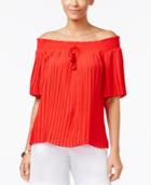 Thalia Sodi Pleated Off-the-shoulder Top, Created For Macy's
