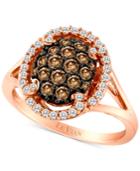 Le Vian Chocolatier Diamond Halo Cluster Ring (3/4 Ct. T.w.) In 14k Rose Gold