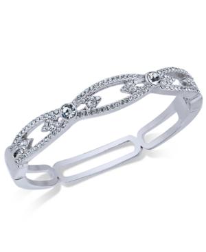 Charter Club Silver-tone Pave Hinged Bangle Bracelet, Only At Macy's