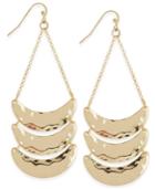 Inc International Concepts Gold-tone Hammered Metal Chandelier Earrings, Only At Macy's