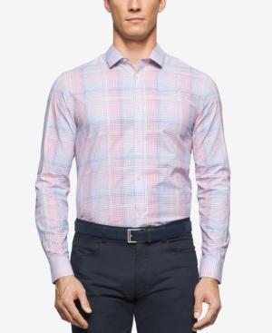 Calvin Klein Men's Cool Tech Large Dobby Plaid Shirt