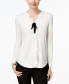 Charter Club Ruffled Bow Top, Only At Macys