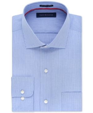 Tommy Hilfiger Non-iron Blue Fineline Stripe Dress Shirt