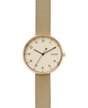Skagen Women's Signature Gold-tone Stainless Steel Mesh Bracelet Watch 36mm Skw2625