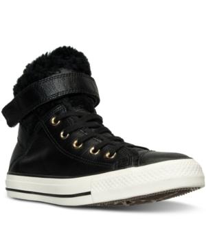 Converse Women's Chuck Taylor Leather & Fur High-top Casual Sneakers From Finish Line