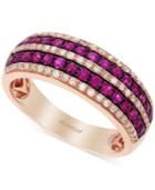 Amore By Effy Ruby (3/8 Ct. T.w.) And Diamond (1/4 Ct. T.w.) Pave Band In 14k Rose Gold