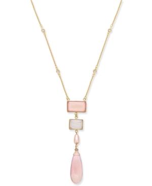 Paul & Pitu Naturally Gold-tone Semi-precious Stone Pendant Necklace