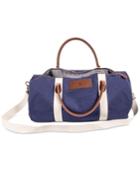 Cathy's Concepts Personalized Navy Canvas & Leather Duffle Bag