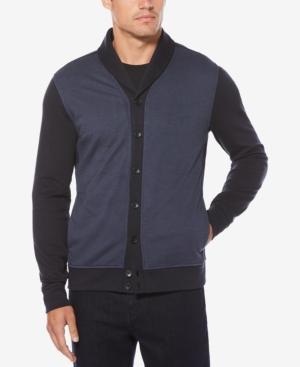 Perry Ellis Men's Birdseye Shawl-collar Cardigan
