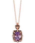 Le Vian Cotton Candy Amethyst (1-1/5 Ct. T.w.) & Diamond (1/5 Ct. T.w.) 18 Pendant Necklace In 14k Rose Gold