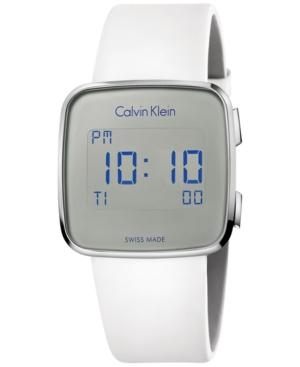 Calvin Klein Men's Swiss Digital Future White Rubber Strap Watch 39mm K5c21um6