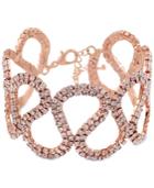Say Yes To The Prom Rose Gold-tone Wide Pave Loop Chain Bracelet