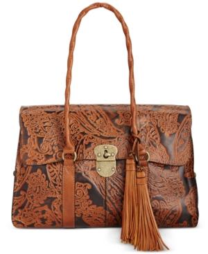 Patricia Nash Burnished Tooled Lace Vienna Satchel