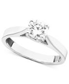 Engagement Ring, Certified Diamond (3/4 Ct. T.w.) And 14k White Gold