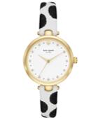 Kate Spade New York Women's Holland Black & White Leather Strap Watch 34mm