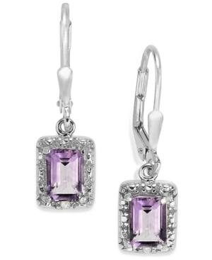 Victoria Townsend Sterling Silver Earrings, Amethyst (2 Ct. T. W.) And Diamond Accent Earrings