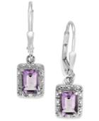 Victoria Townsend Sterling Silver Earrings, Amethyst (2 Ct. T. W.) And Diamond Accent Earrings