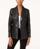 Alfani Faux-leather Open-front Jacket, Only At Macy's