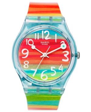 Swatch Watch, Unisex Swiss Color The Sky Rainbow Plastic Strap 34mm Gs124