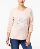 Style & Co Puff-painted Sweatshirt, Created For Macy's