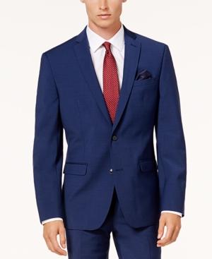 Bar Iii Men's Slim-fit Active Stretch Solid Navy Suit Jacket, Created For Macy's