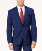 Bar Iii Men's Slim-fit Active Stretch Solid Navy Suit Jacket, Created For Macy's
