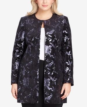 Tahari Asl Plus Size Metallic Topper Jacket