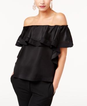 Rachel Zoe Gaia Off-the-shoulder Satin Top