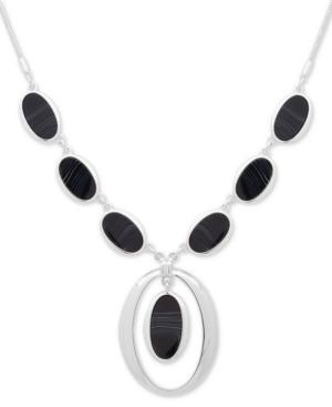 Nine West Silver-tone & Stone Lariat Necklace, 16 + 2 Extender