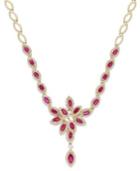 Ruby Royale By Effy Ruby (3-1/2 Ct. T.w.) And Diamond (1-1/3 Ct. T.w.) Necklace In 14k Gold