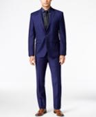 Vince Camuto Men's Slim-fit Blue Flannel Suit