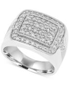 Men's Diamond Cluster Ring (1-1/2 Ct. T.w.) In 10k White Gold