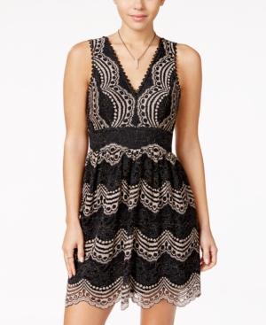 Trixxi Juniors' Lace V-back A-line Dress
