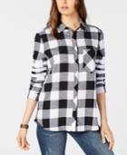 Project 28 Nyc Cotton Plaid Striped-sleeve Shirt