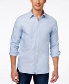Gstar Men's Oxford Zipper-pocket Long-sleeve Shirt