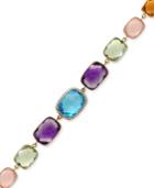 Effy Multi-gemstone (41 Ct. T.w.) And Diamond (1/5 Ct. T.w.) Link Bracelet In 14k Gold