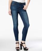 Vanilla Star Juniors' Frayed-hem Ankle-zipper Skinny Jeans