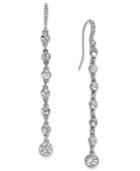 Inc International Concepts Silver-tone Crystal Linear Drop Earrings, Only At Macy's