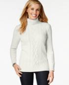 Karen Scott Cable-knit Turtleneck Sweater, Only At Macy's