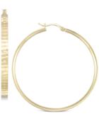Simone I. Smith Textured Hoop Earrings In 18k Gold Over Sterling Silver