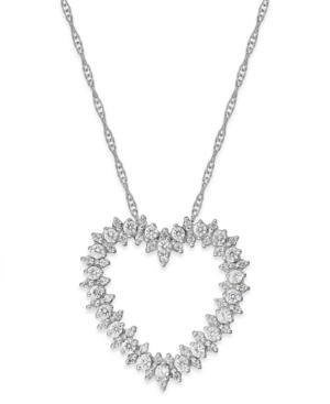 10k White Gold Diamond Heart Pendant Necklace (1/2 Ct. T.w.)