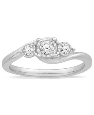 Diamond Three Stone Ring (1/4 Ct. T.w.) In 14k White Gold