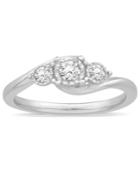 Diamond Three Stone Ring (1/4 Ct. T.w.) In 14k White Gold