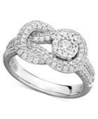 Diamond Ring, 14k White Gold Diamond Pave Knot Ring (3/4 Ct. T.w.)